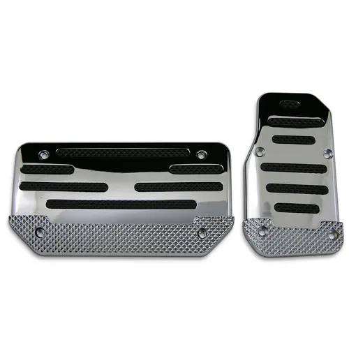 NLA Pedal Pad Kit - Chrome-Black Inserts Auto