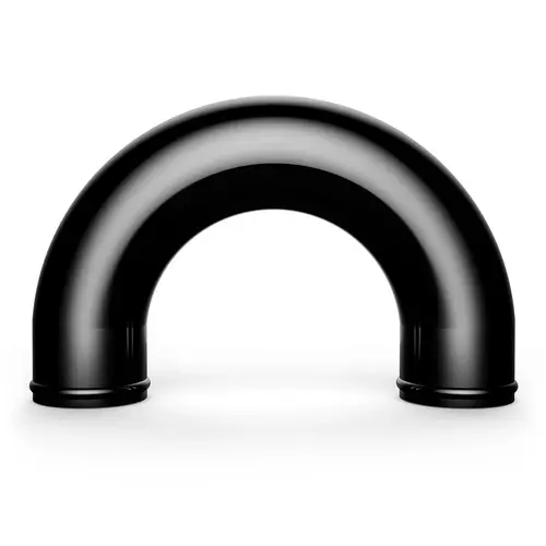 Pipe 76mm Ø x 180 Deg Aluminium Black Anodised