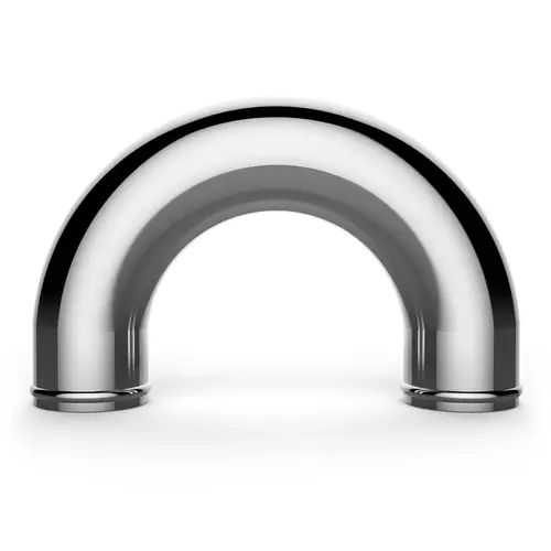 Pipe 76mm Ø x 180 Deg Aluminium Polished