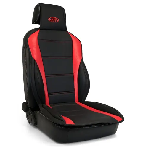 Seat Sports Cushion Pu Black-Red Large With Logo