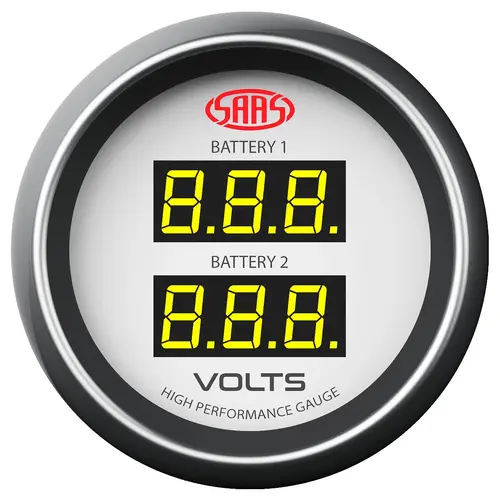 Dual Volt Digital Gauge 8v-18v 52mm Muscle Series I White 12V