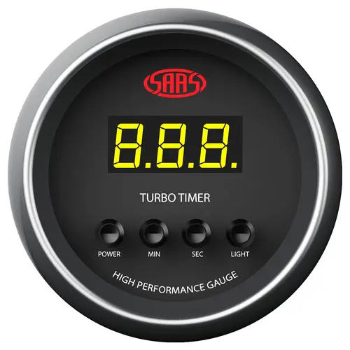 Turbo Timer Digital Auto 52mm Muscle Series I Black 12V