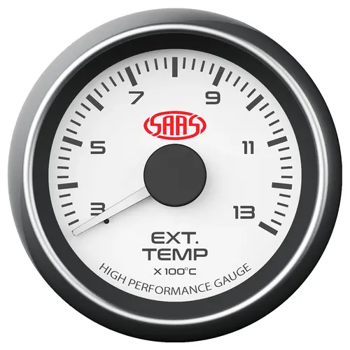 Exhaust Temp Gauge 300°-1300° 52mm Muscle Series I White 12V