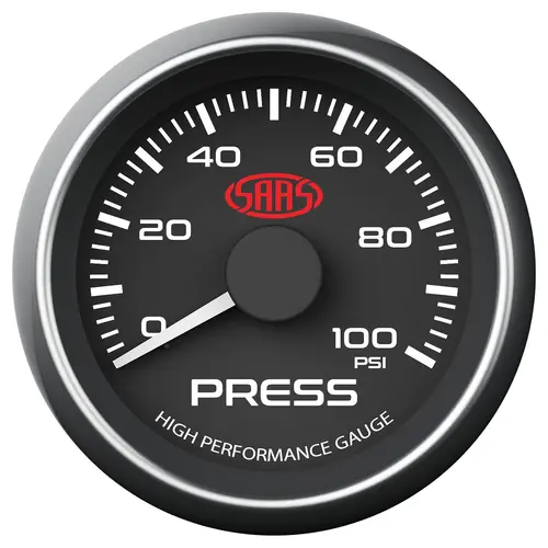 Oil Press Gauge 0-100psi 52mm Muscle Series I Black 12V