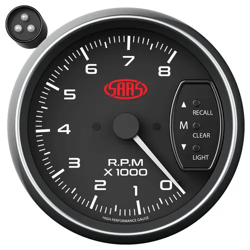 Tachometer 0-8K Shiftlite 3-3/4 Muscle Series I Black 12V