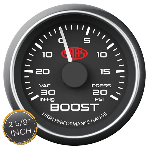 Boost Gauge 30inHg-20psi 2 5/8 inch Muscle Series I Black 12V