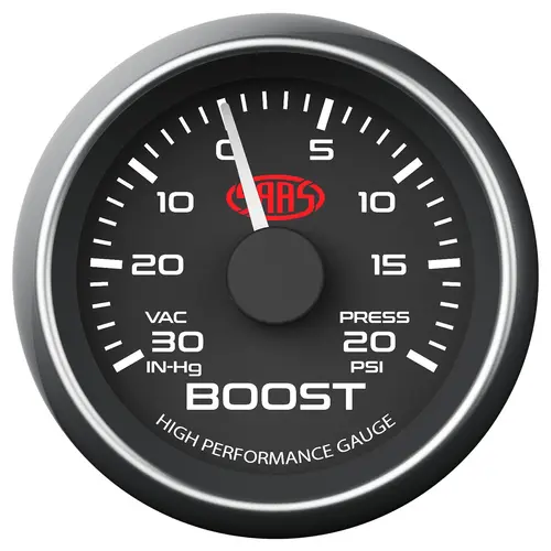 Boost Gauge 30inHg-20psi 52mm Muscle Series I Black 12V