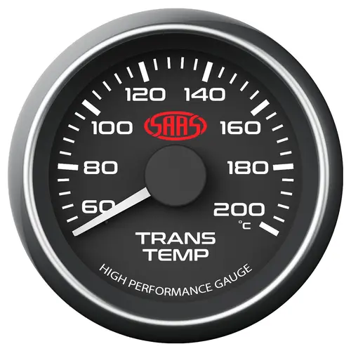 Trans Oil Temp Gauge 60°-200° 52mm Muscle Series I Black 12V