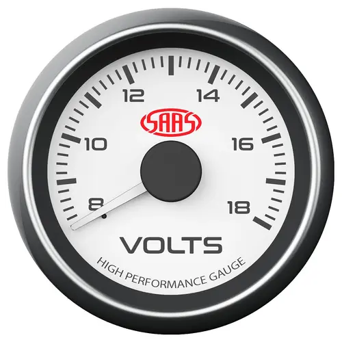 Volt Gauge 8v-18v 52mm Muscle Series I White 12V