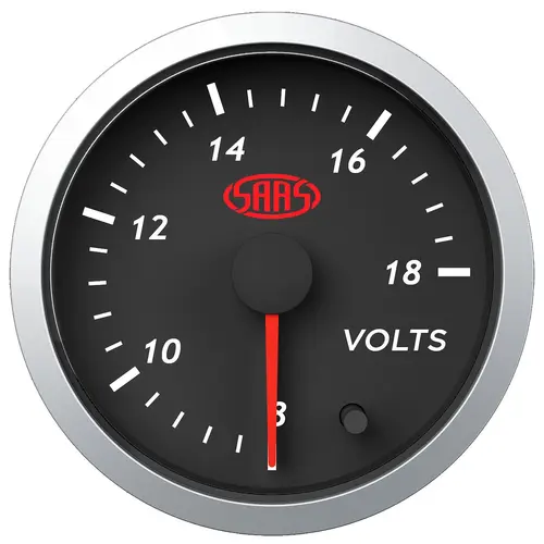 Volt Gauge 8v-18v 52mm Street Series Black 12V