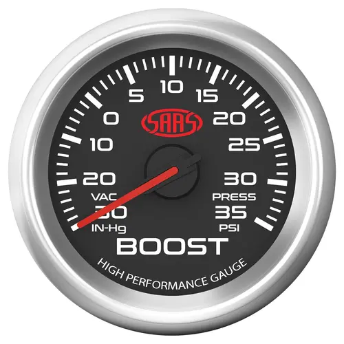 Boost Gauge 30inHg-35psi 52mm Muscle Series 3 Black 12V