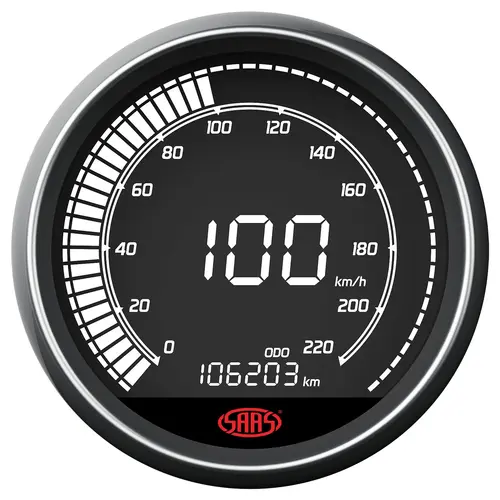 Speedo 0-220 KPH 80mm (3 1/8") In Dash Muscle Digital Series 12V