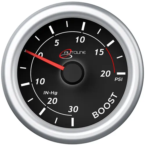 Boost Gauge 30inHg-20psi 52mm Autoline Series Black 12V