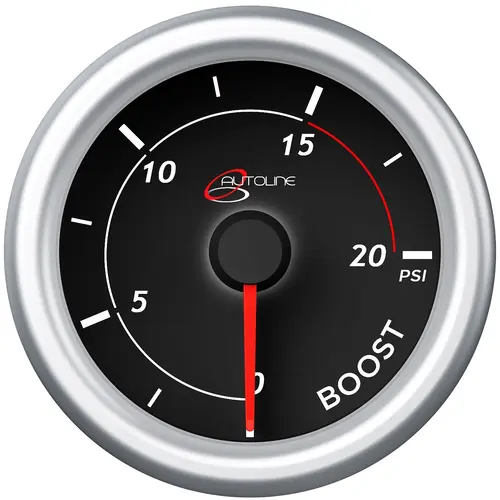 Boost Gauge Diesel 0-20 psi 52mm Autoline Series Black 12V