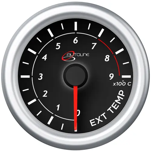 Exhaust Temp Gauge 0°-900° 52mm Autoline Series Black 12V