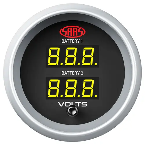 Dual Volt Digital Gauge 8v-18v 52mm Muscle Series II Black 12V