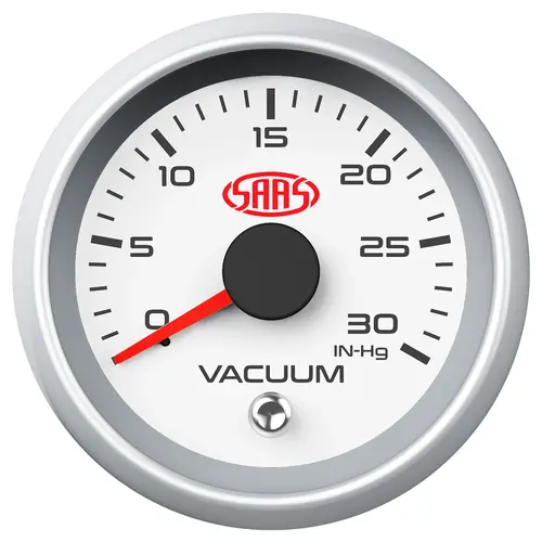 NLA Vacuum Gauge 0-30inHg 52mm Muscle Series II White 12V