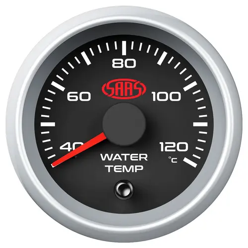 Water Temp Gauge 40°-120° 52mm Muscle Series II Black 12V