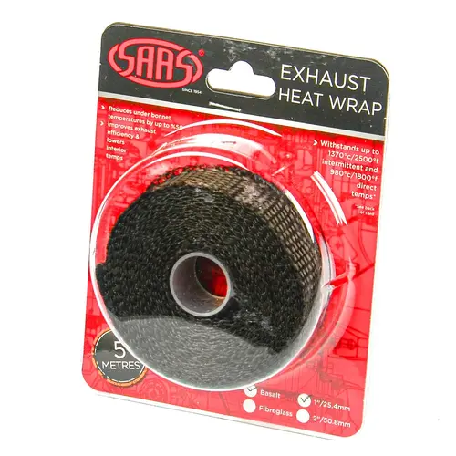 Exhaust Wrap Basalt Black 25mm (1in) x 5m