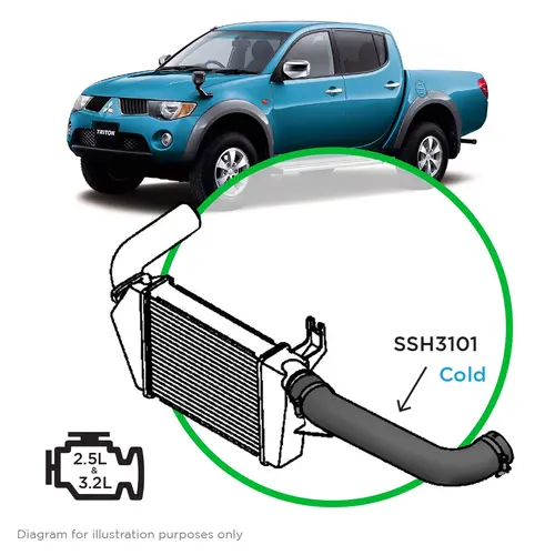 Mitsubishi Triton 2.5L 3.2L ML-MN Silicone Intercooler to Intake Pipe