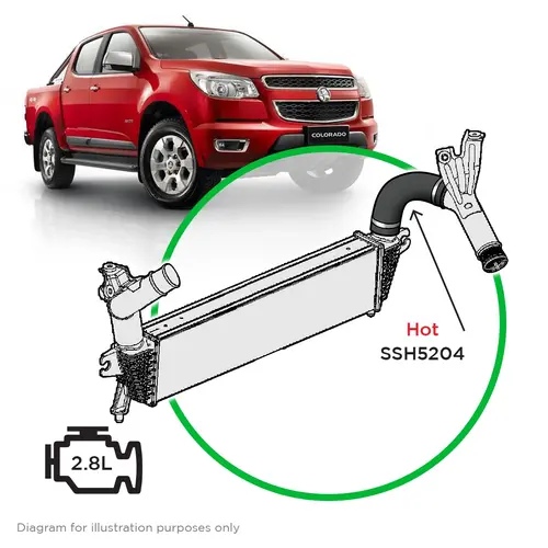 Holden Colorado RG 2.8L CTDI Silicone Intercooler Hot Pipe 2012 - on