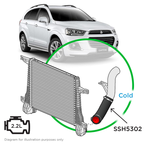 Holden Captiva CG 2011 - 2021 Silicone Intercooler Cold Pipe