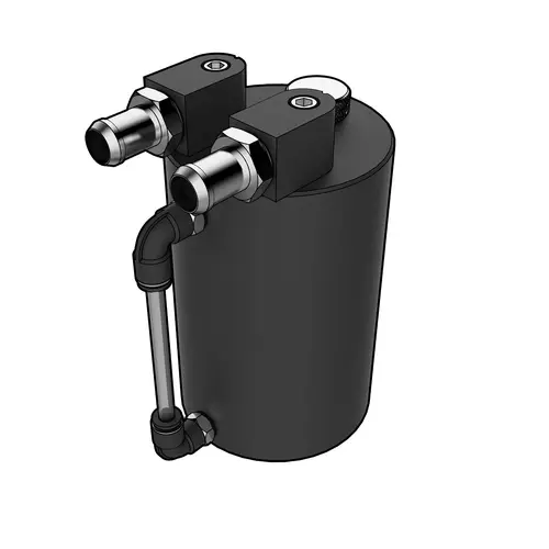 Oil Catch Tank Round Black Billet 500ml