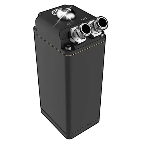 Oil Catch Tank Baffled Rectangle Black Billet 600ml