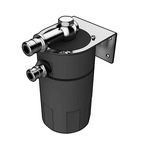 Oil Catch Tank Baffled Black Billet 500ml