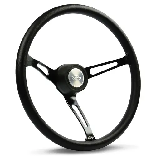 Deep Dish Steering Wheel Kit Including Deep Dish Horn Button Poly 15" Classic Black Alloy Slotted