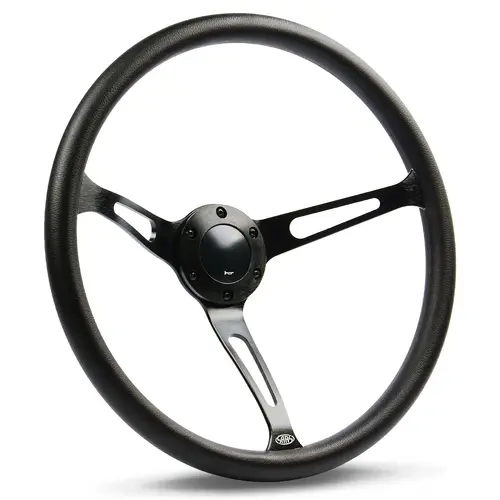 Steering Wheel Poly 15" Classic Deep Dish Black Alloy Slots