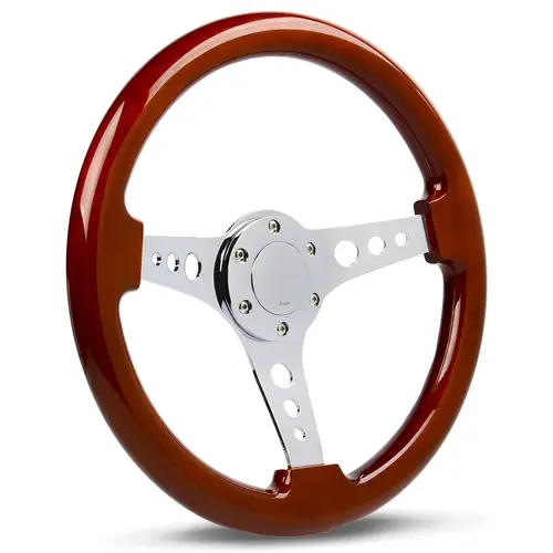 Steering Wheel Wood 14" ADR Logano Chrome Spoke & Button